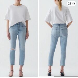 AGOLDE RILEY HIGH RISE STRAIGHT CROP JEAN